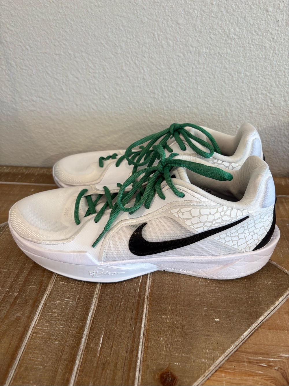 Nike Sabrina 2 Basketball Shoes Size 9.5 Women Custom Made Black White Green